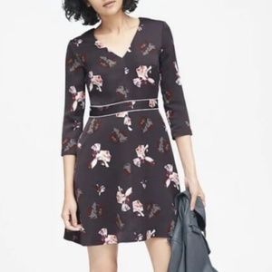 Banana Republic Floral A-line 3/4 sleeve Dress